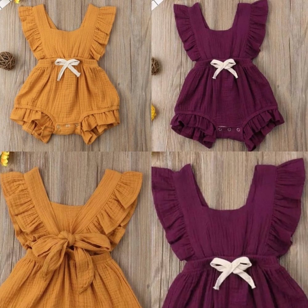 New Little Rabbit Wears Purple Baby Toddler Girls Romper - Picture 4 of 6